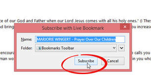 How to subscribe to Marjorie Wingert's Prayer Over Our Children blog